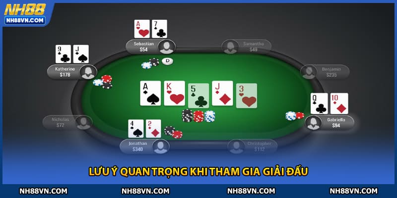 Lưu ý quan trọng khi tham gia giải đấu